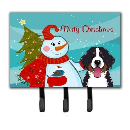 Carolines Treasures Carolines Treasures BB1857TH68 Snowman With Bernese Mountain Dog Leash & Key Holder BB1857TH68